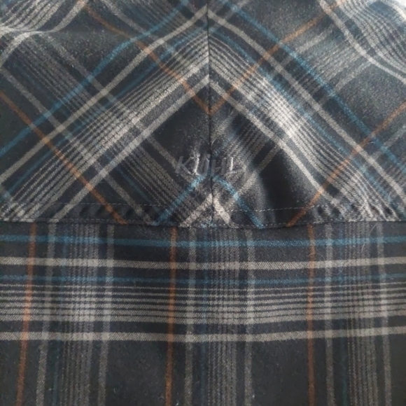 KUHL Plaid Flannel Gray Blue/Button Down Casual Shirt Large - Picture 8 of 10